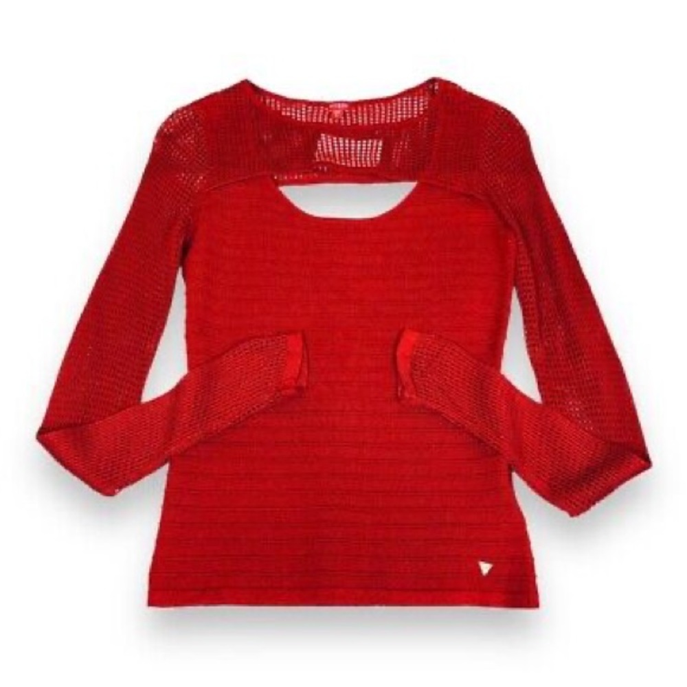 Guess Women’s Red Sweater Knitted Long-Sleeve